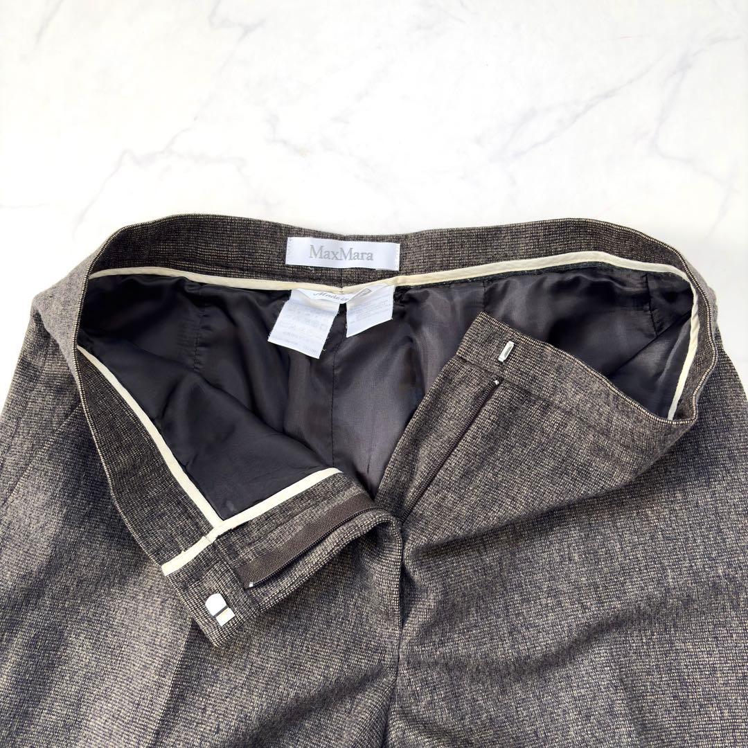 大きいサイズ✨マックスマーラ 【白タグ】パンツスーツ アンゴラ混 42/40