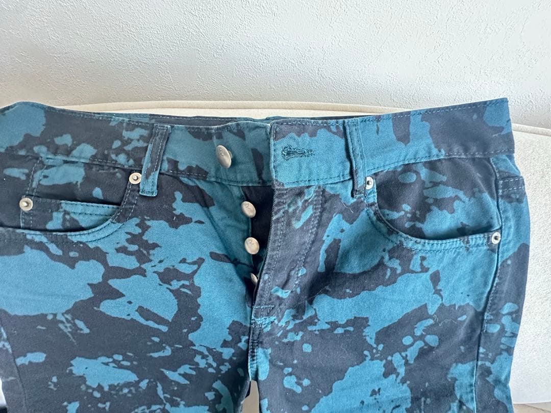 MCQ スキニーフィット ダークブルー カモフラージュパンツ W29