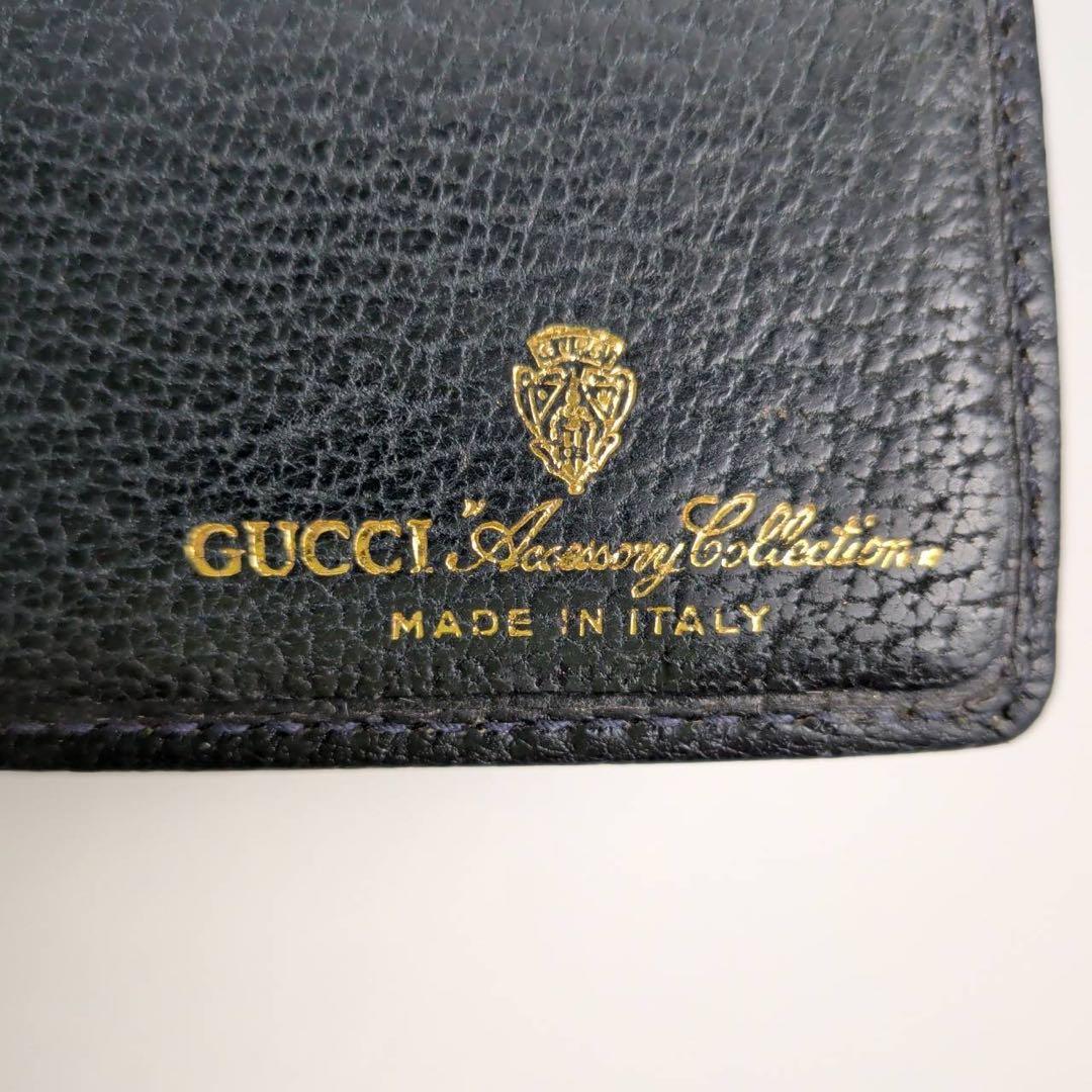 GUCCI グッチ　二つ折り財布　シグネチャー　PVC ブラック