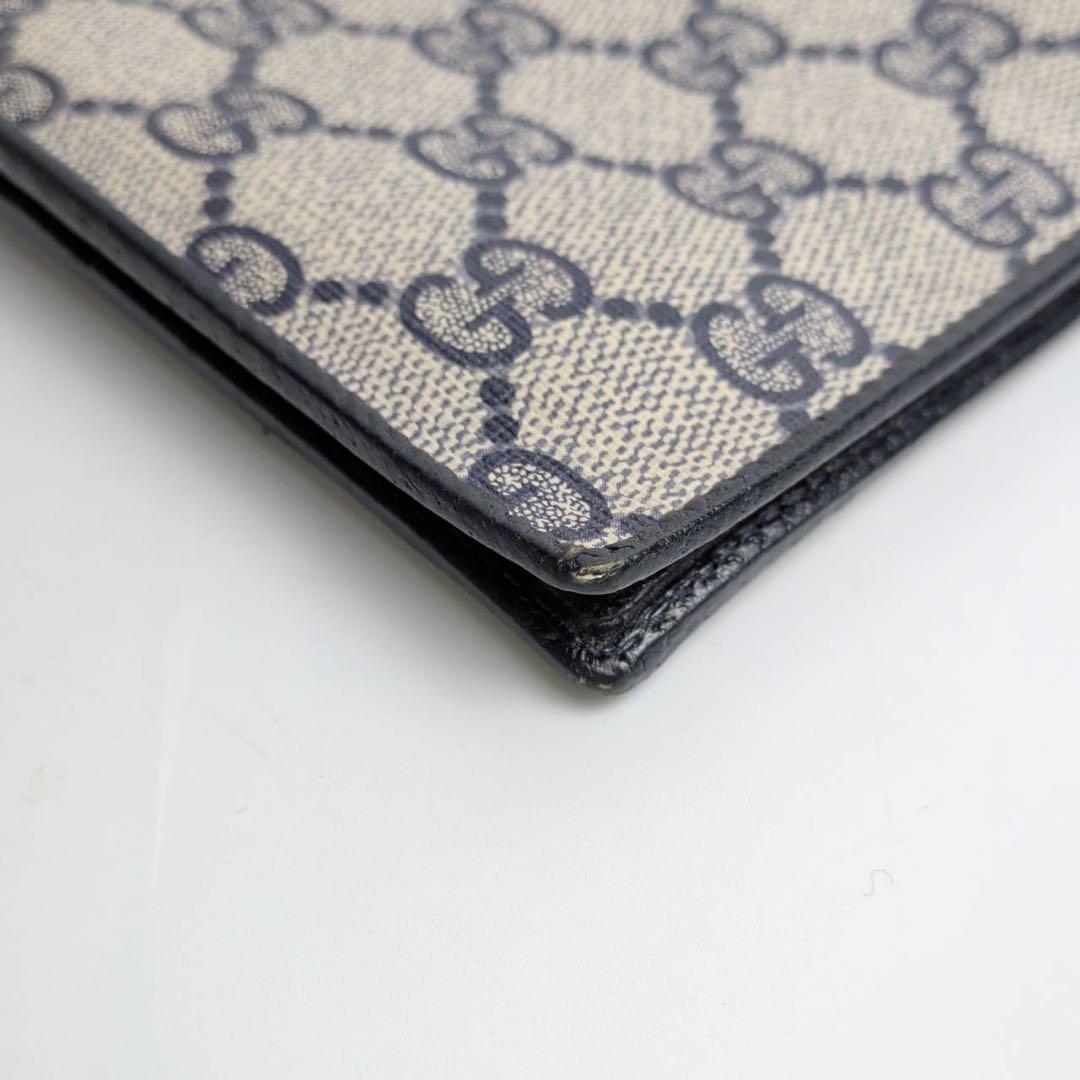 GUCCI グッチ　二つ折り財布　シグネチャー　PVC ブラック