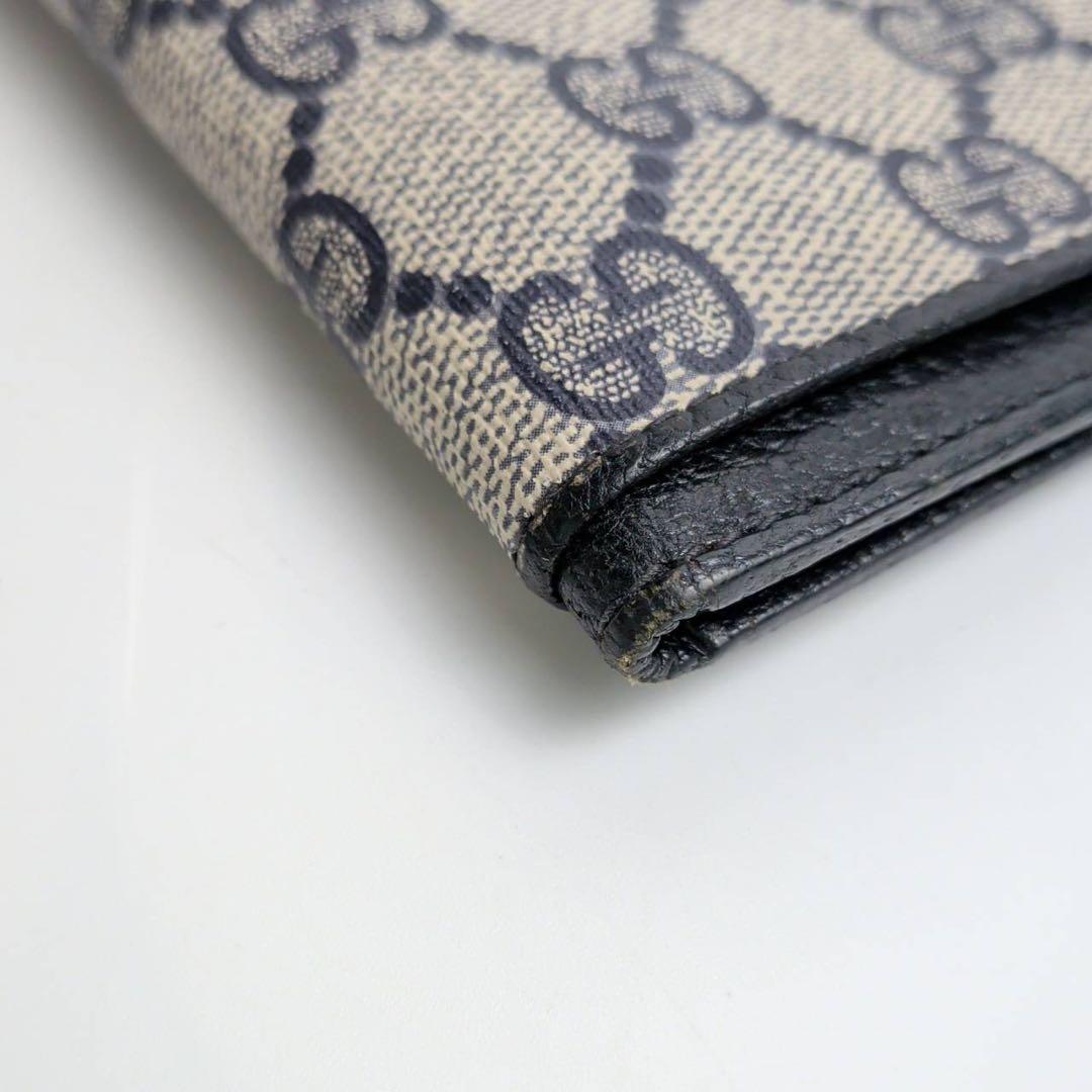 GUCCI グッチ　二つ折り財布　シグネチャー　PVC ブラック