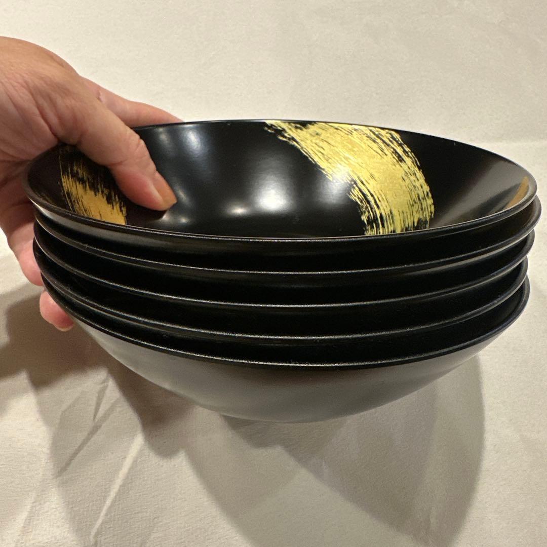 山田平安堂　取鉢揃 龍呼(5枚組)　和食器/取り鉢/漆塗り