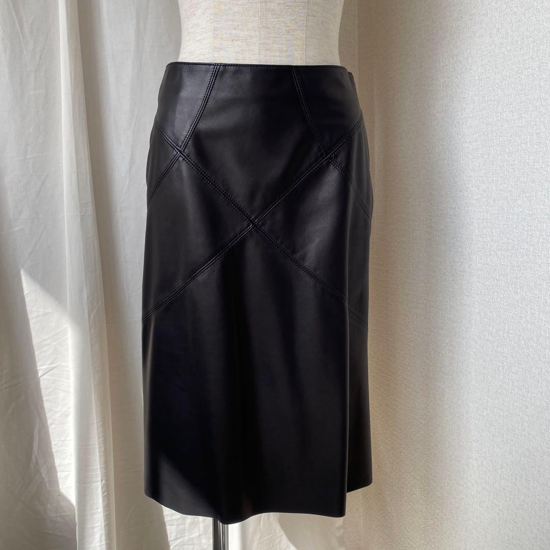 バーバリー ロンドン ラムレザー トレンチコート スカート 2点セット