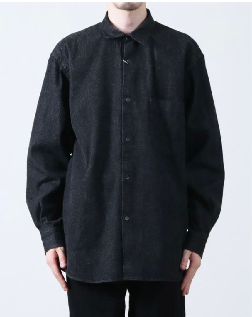COMOLI デニムコモリシャツ Black/Ecru size2