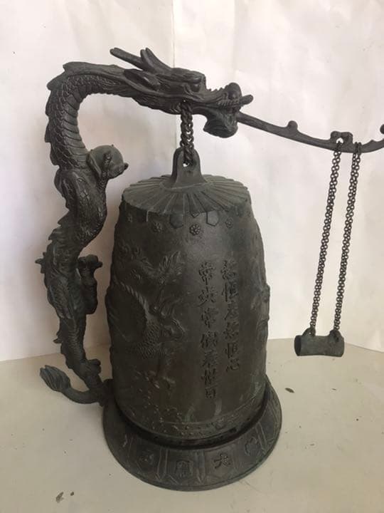 鐘，古銅製，時代物，古美術品，高31cm，重4100克