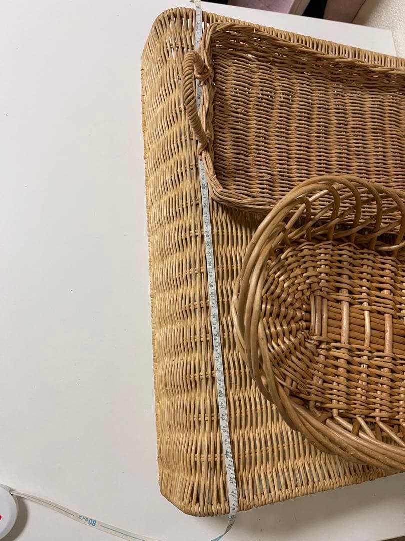 ラタン　籐籠　バスケット　BIG ラタン　籐籠　トレー
