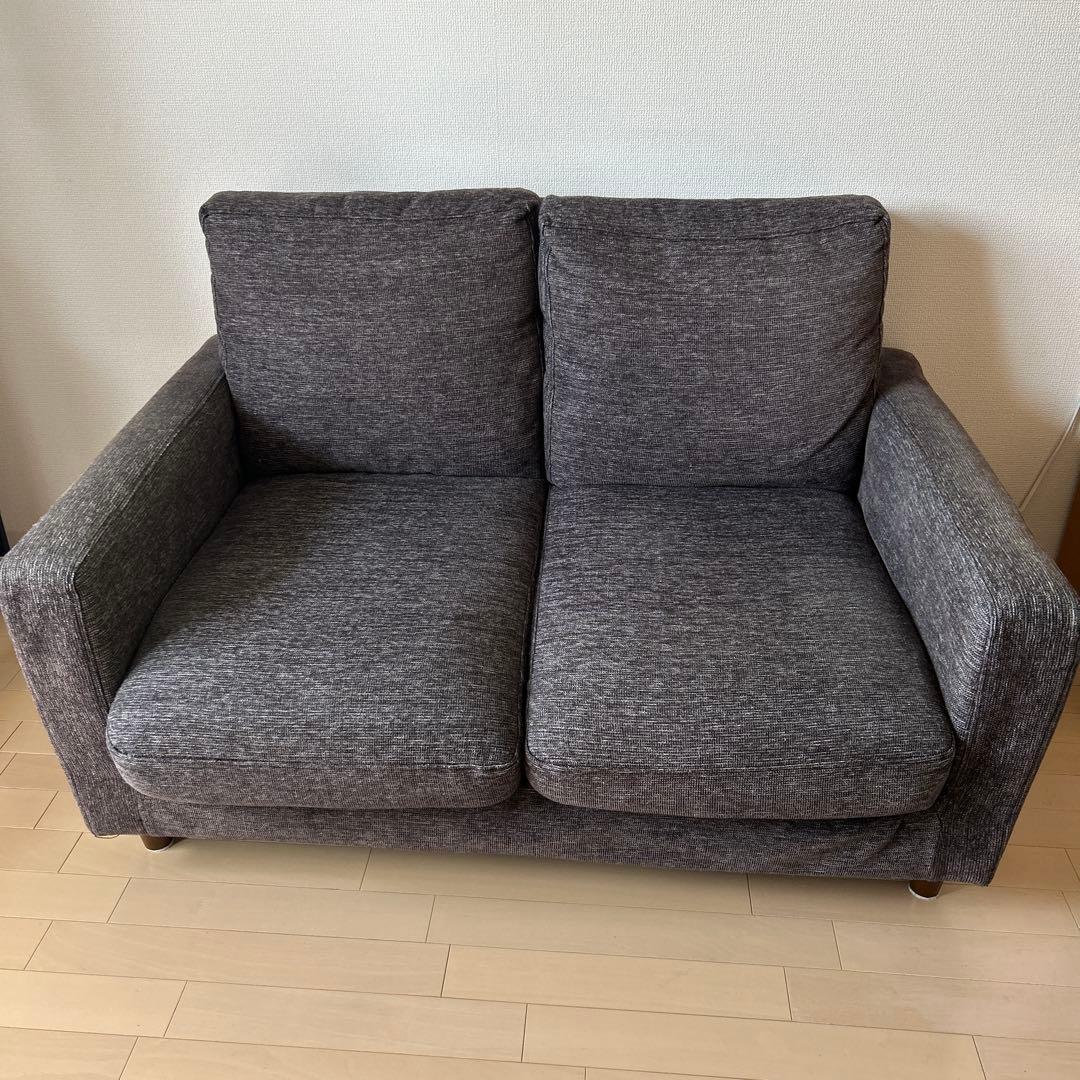 ダークグレー 2人掛けソファ カバーリングソファ