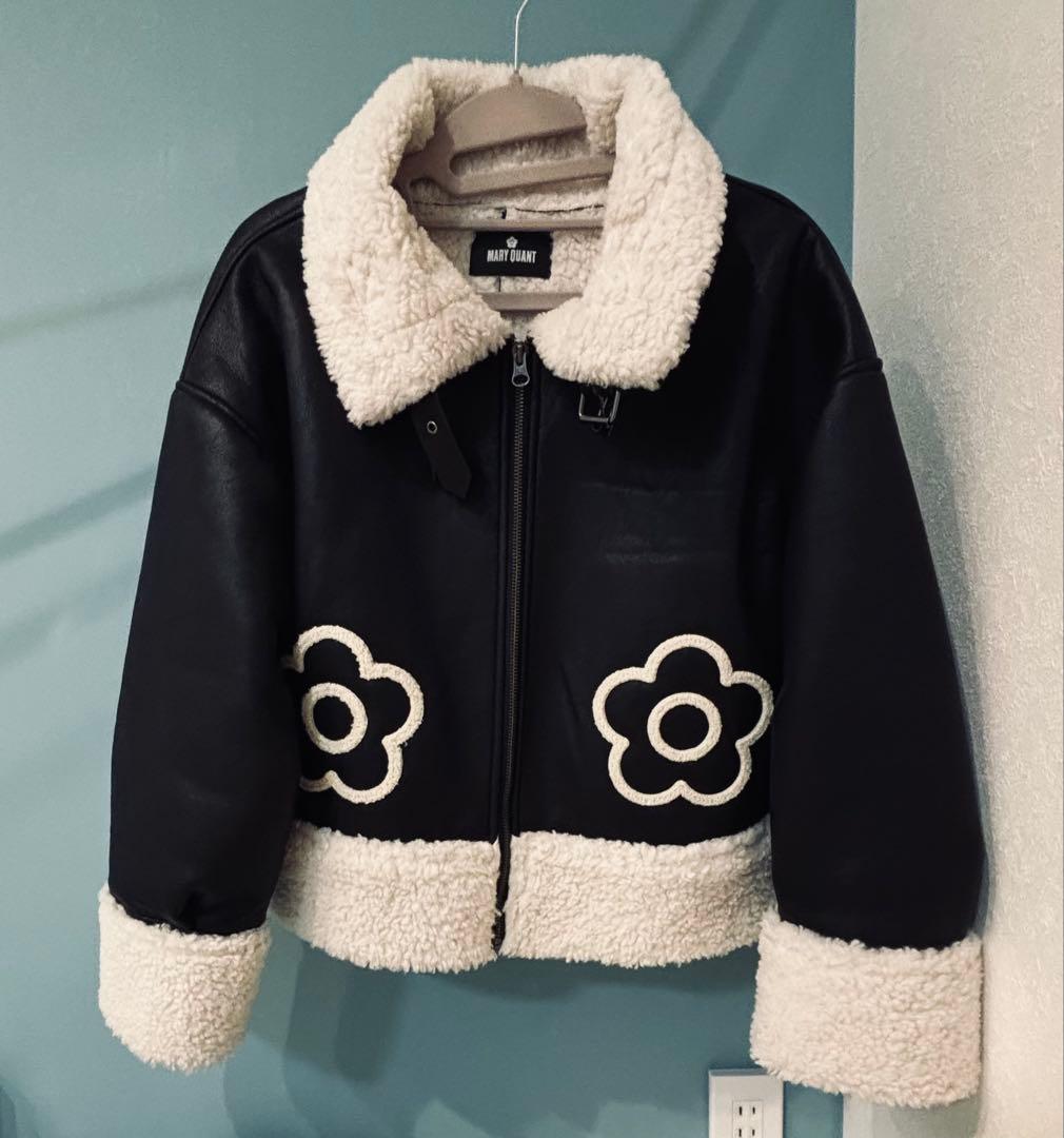 n*i様 マリークワント　デイジーフェイクレザームートン ジャケット