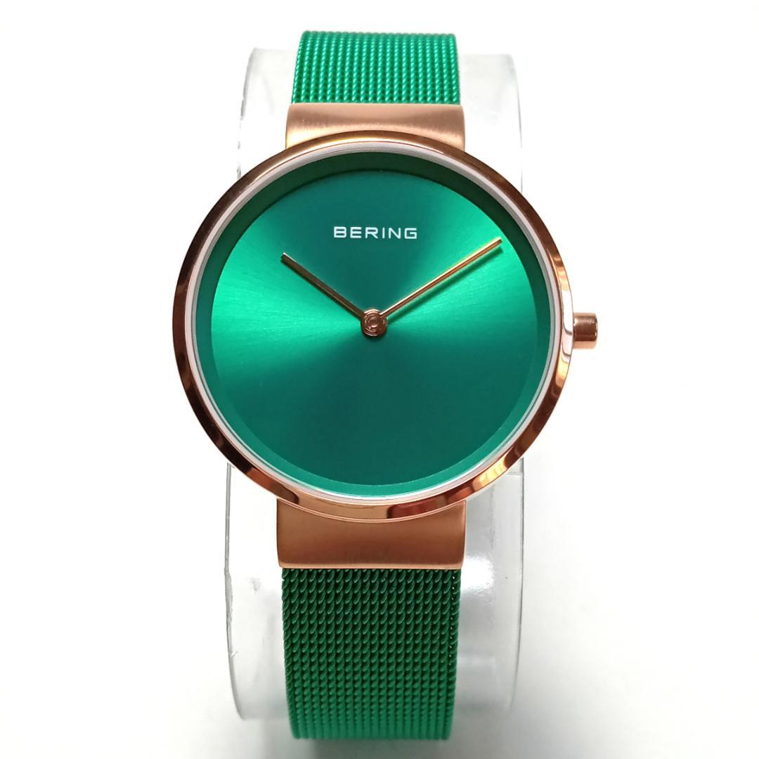 berw24 ベーリング腕時計 クラシック14531-868 ゴールド×グリーン