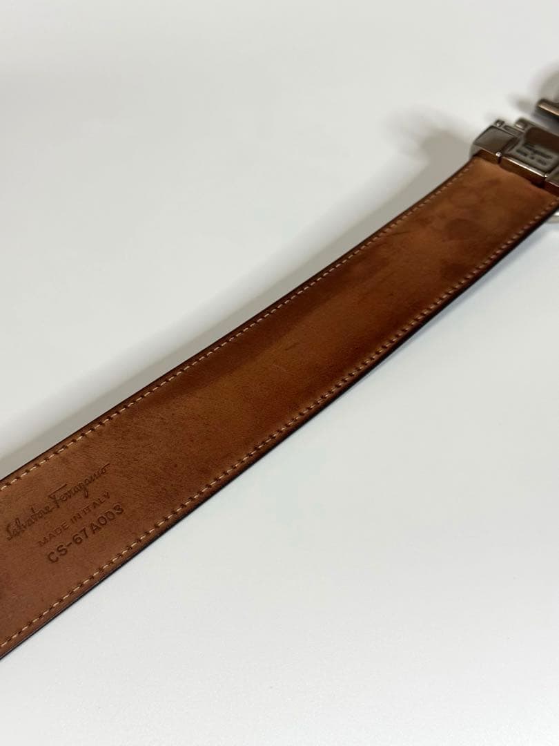 【イタリア製】サルバトーレフェラガモ　ガンチーニ　ブラック　レザーベルト