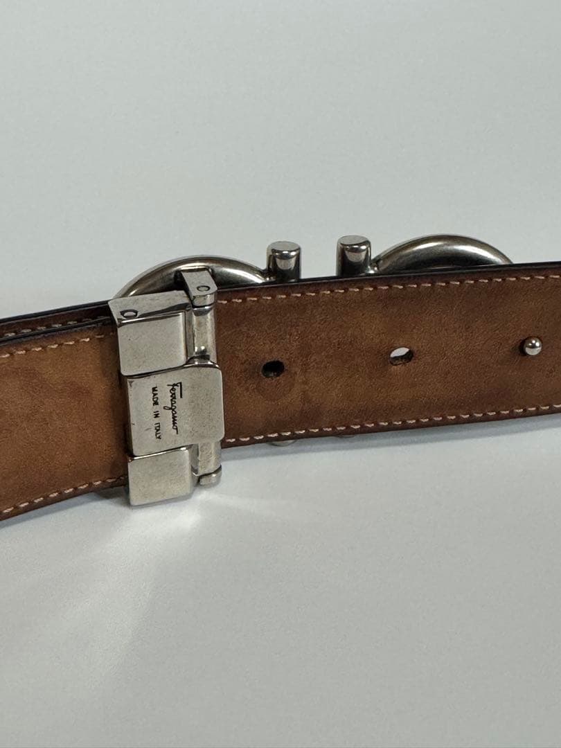 【イタリア製】サルバトーレフェラガモ　ガンチーニ　ブラック　レザーベルト