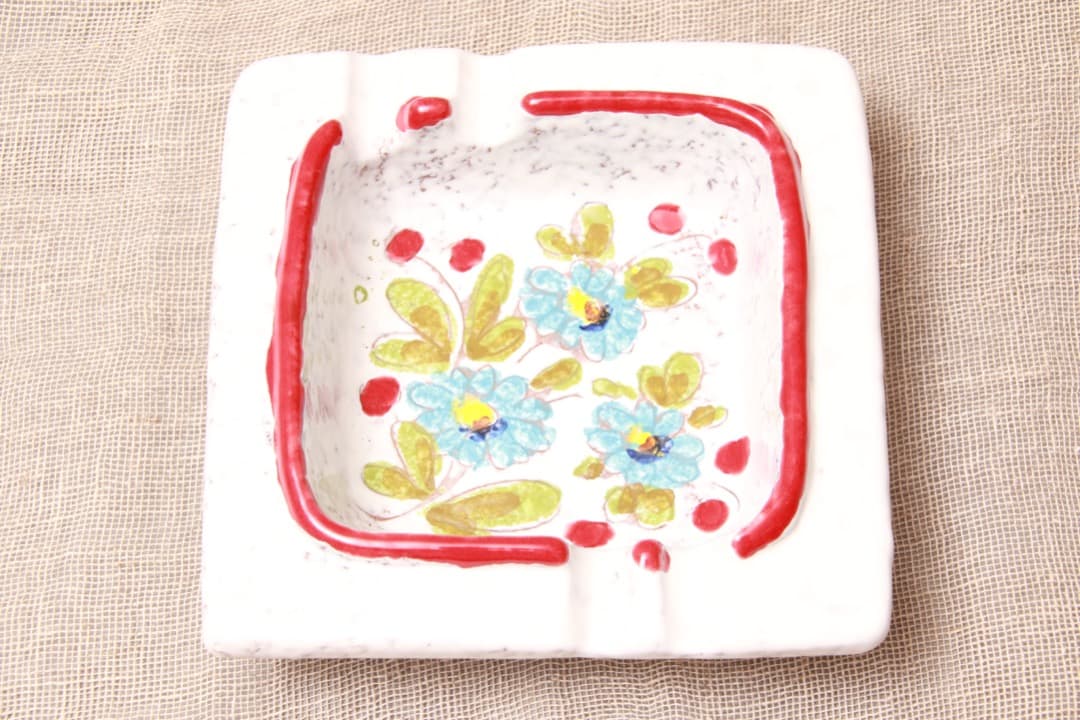 レトロ/イタリア/灰皿/花柄/サルデリ/ITALY/小物入れ/ヴィンテージ