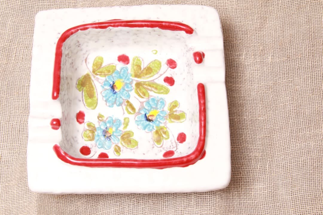 レトロ/イタリア/灰皿/花柄/サルデリ/ITALY/小物入れ/ヴィンテージ