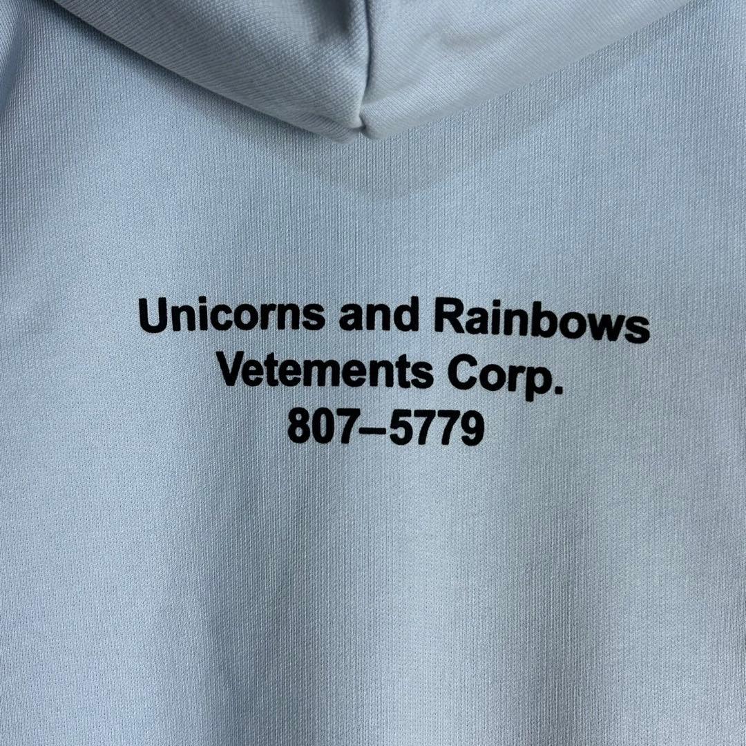 6017【即完売デザイン】ヴェトモン‪☆ユニコーンプリント入りパーカー 18SS