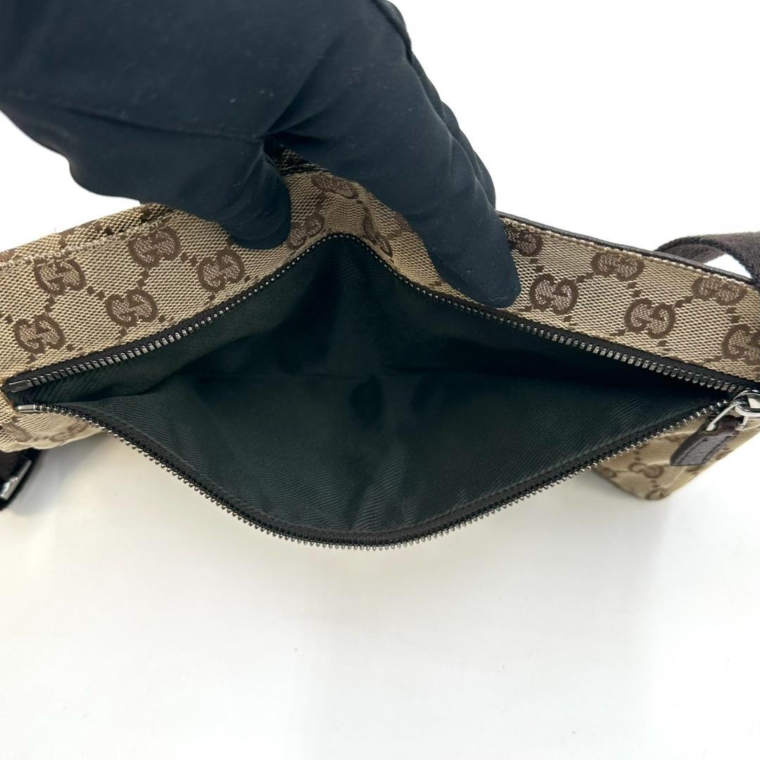 GUCCI グッチ GGキャンバス ボディバッグ ウエストバッグ シルバー金具