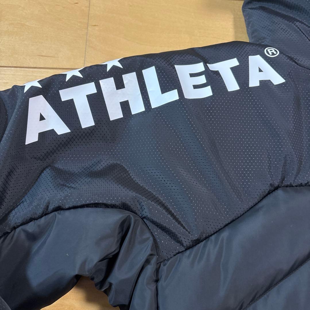 新品　ATHLETA ベンチコート ブラック黒 160 サッカー フットサル