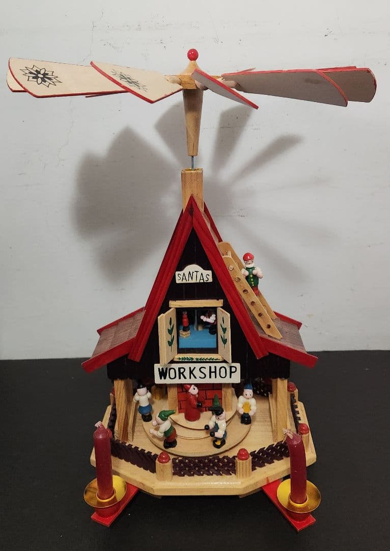 アンティーク ドイツ製 ウィンドミル サンタワークショップ