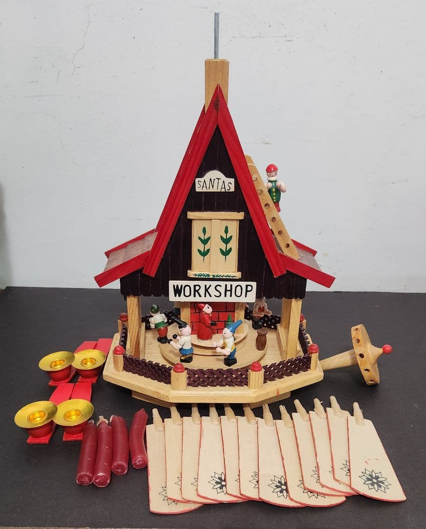アンティーク ドイツ製 ウィンドミル サンタワークショップ