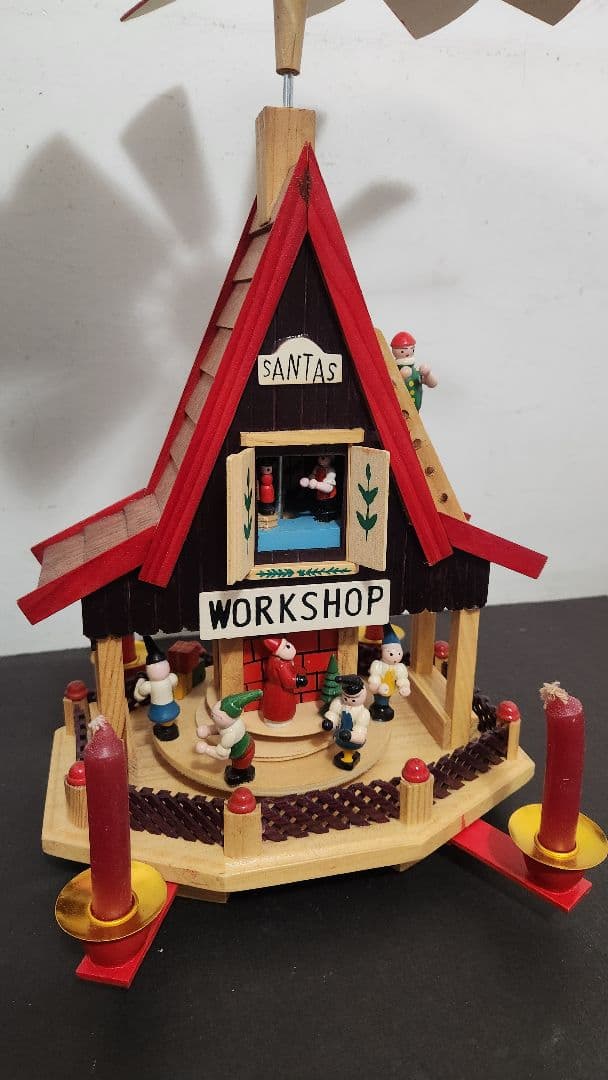 アンティーク ドイツ製 ウィンドミル サンタワークショップ