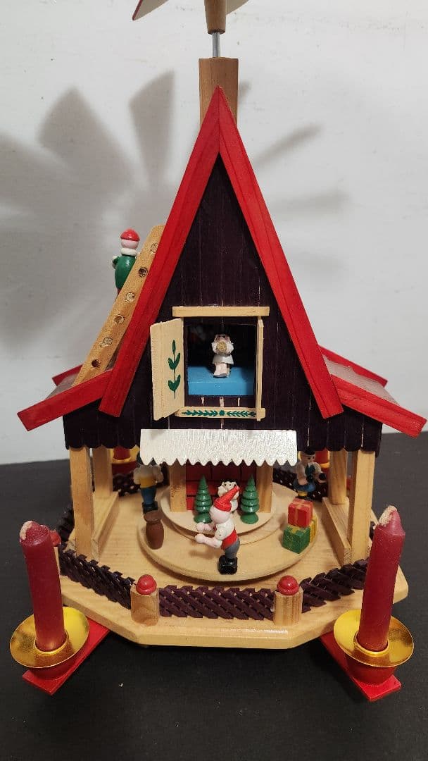 アンティーク ドイツ製 ウィンドミル サンタワークショップ