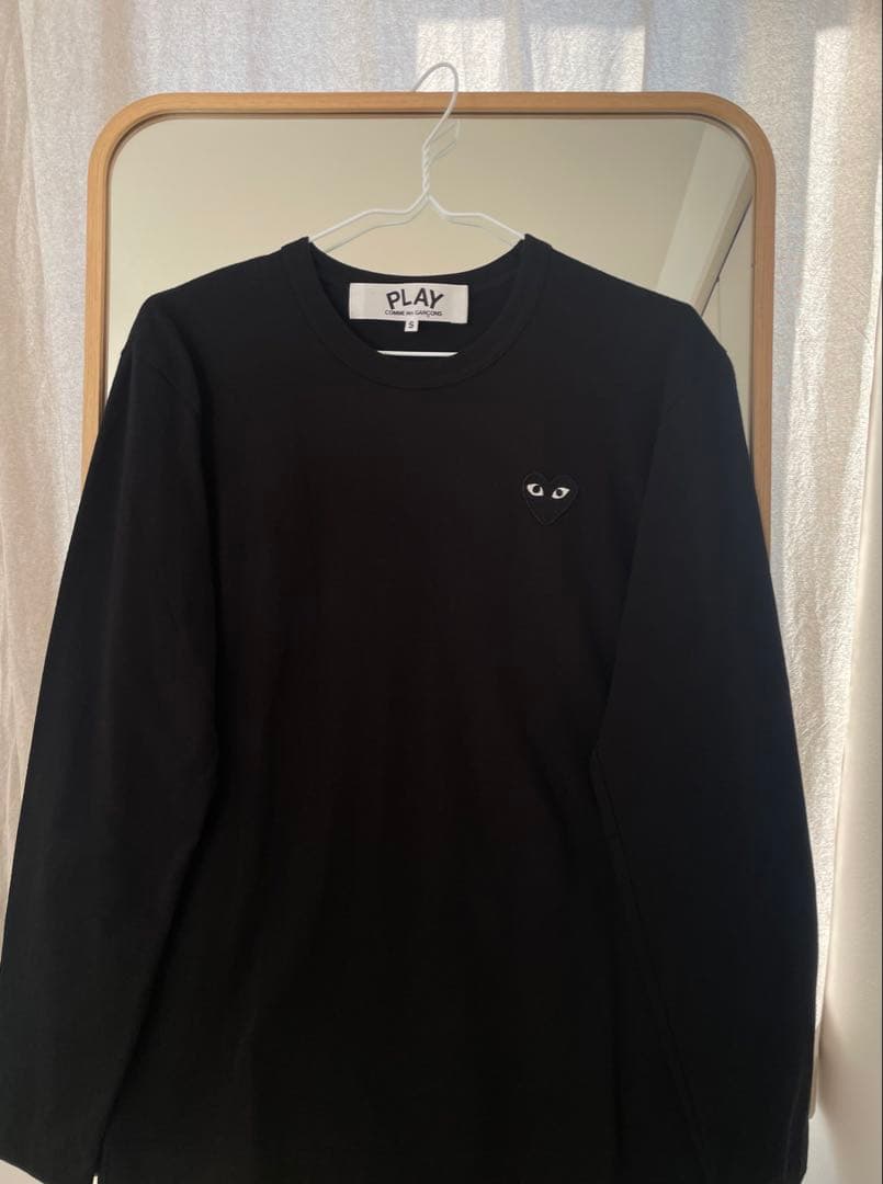プレイ コムデギャルソン 黒ハート 長袖Tシャツ S