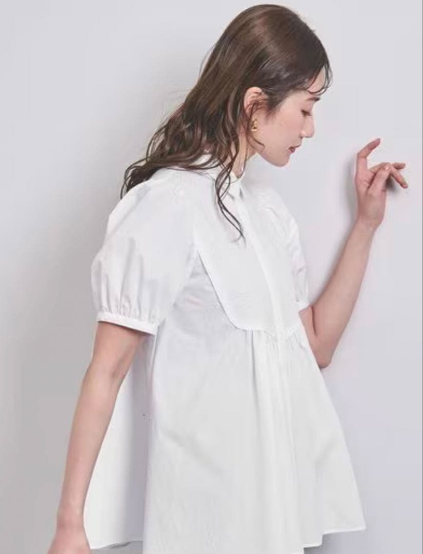 united arrows エンブロイダリー コンビ ショートスリーブ ブラウス