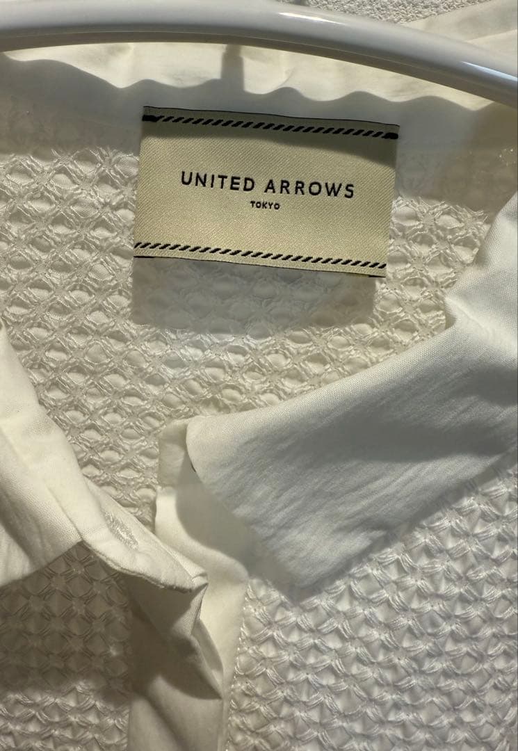 united arrows エンブロイダリー コンビ ショートスリーブ ブラウス