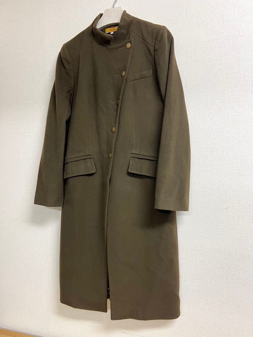 KENZO ウールカシミヤ　ロングコート　星柄総裏地