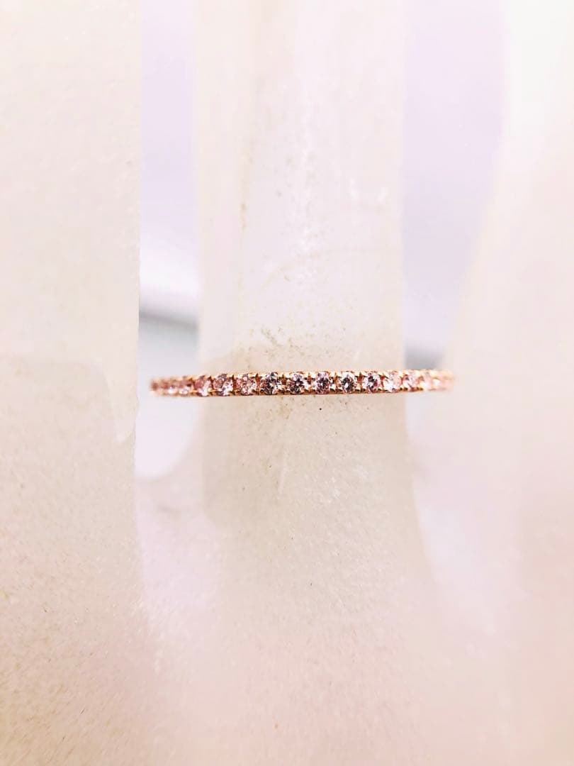 ご予約【天然ピンクダイヤ！★ピンクゴールドの大人気ハーフエタニティ】ダイヤ 指輪