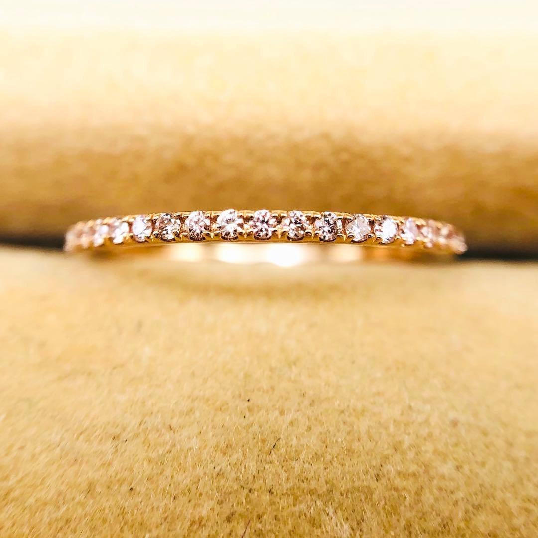 ご予約【天然ピンクダイヤ！★ピンクゴールドの大人気ハーフエタニティ】ダイヤ 指輪