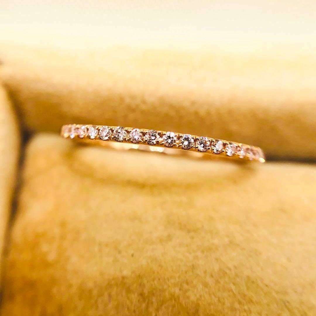 ご予約【天然ピンクダイヤ！★ピンクゴールドの大人気ハーフエタニティ】ダイヤ 指輪