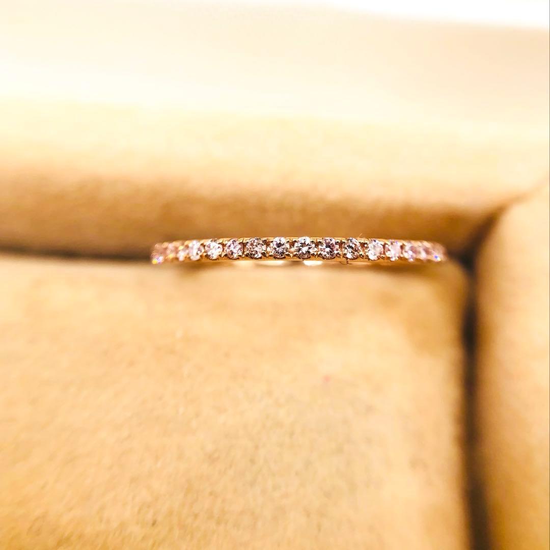 ご予約【天然ピンクダイヤ！★ピンクゴールドの大人気ハーフエタニティ】ダイヤ 指輪