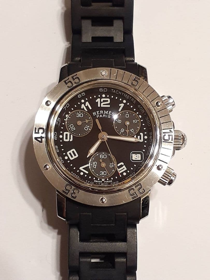 エルメス クリッパー ダイバー CL2 315 クロノグラフ 腕時計 デイト