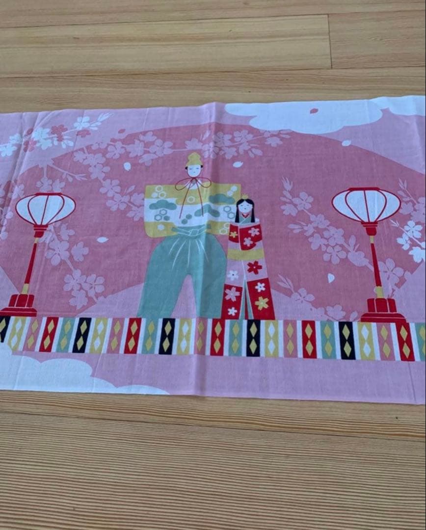 cinna……•*¨*•.¸手ぬぐい ひな祭り トート 黒 まとめ割り