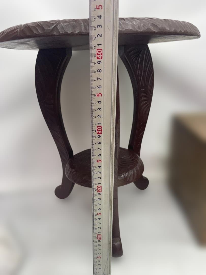 日光彫　スツール　サイドテーブル　花台　小物入れ　ミニテーブルセット