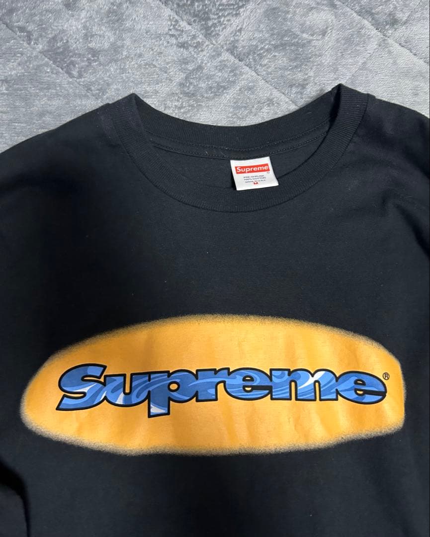 Supreme ロゴプリント 長袖カットソー 黒 あつむ着用