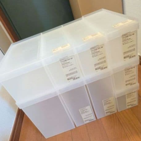 り*ご様 無印良品 【クリア】ポリプロピレンファイルボックス 各種 21個