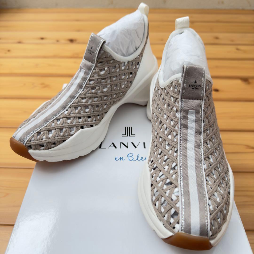 LANVIN en Bleu 厚底スニーカー スリッポン 22.5グレー系新品