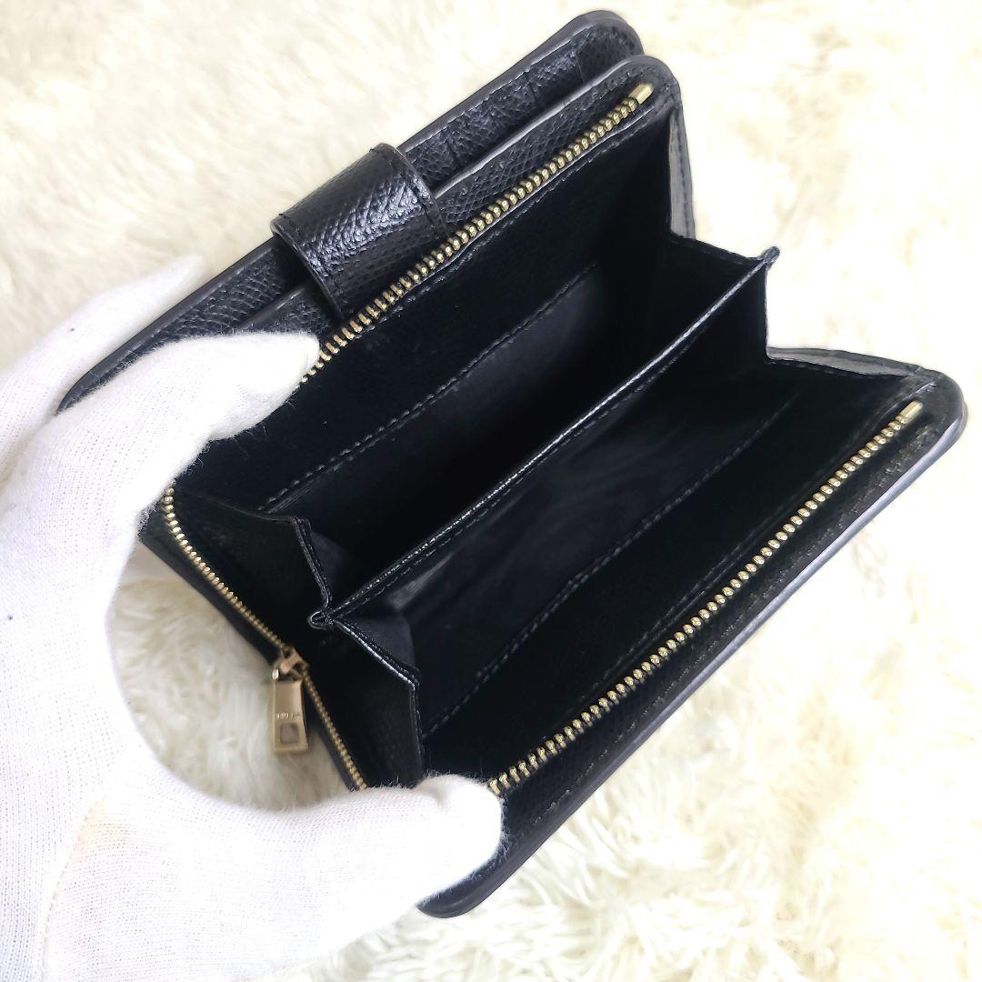 FURLA フルラ カメリア 二つ折り財布 現行ロゴ レザー ブラック