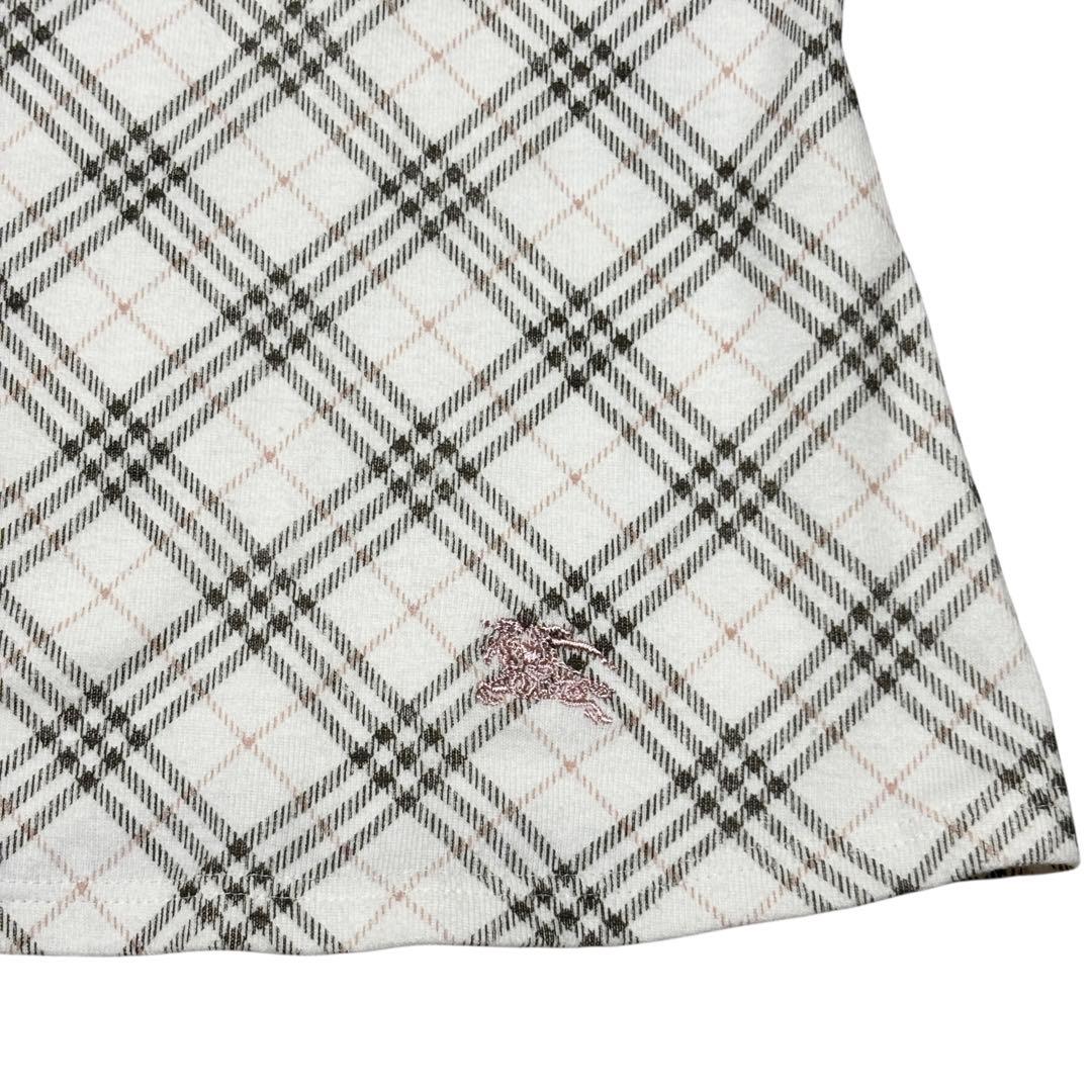 美品 BURBERRY バーバリー ノバチェック リボン タンクトップ ホワイト