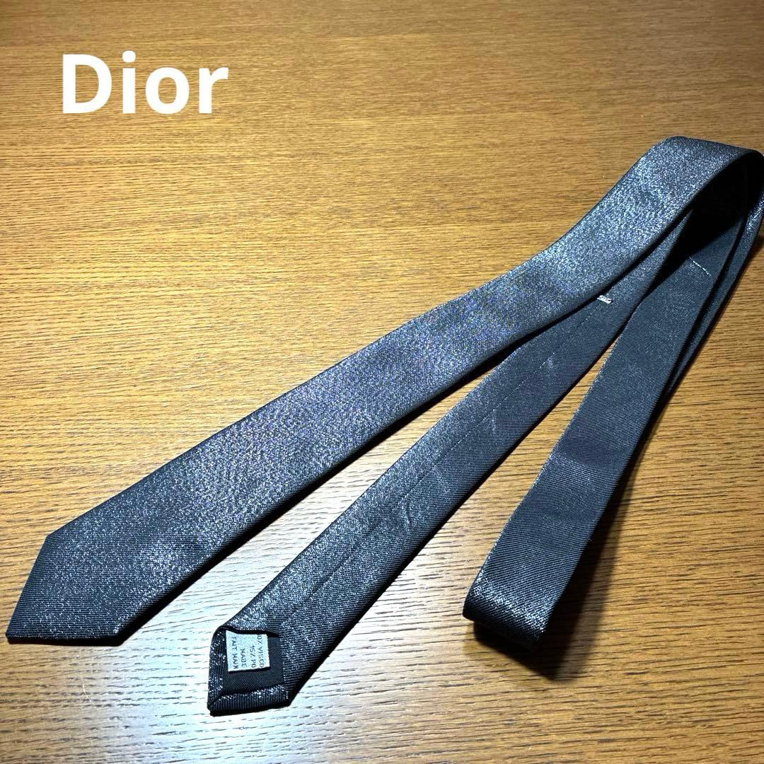 【美品】Dior HOMME ディオールオム 黒ナロータイ
