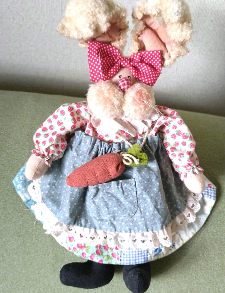 カントリードールバニーちゃん(ブルー水色エプロン)