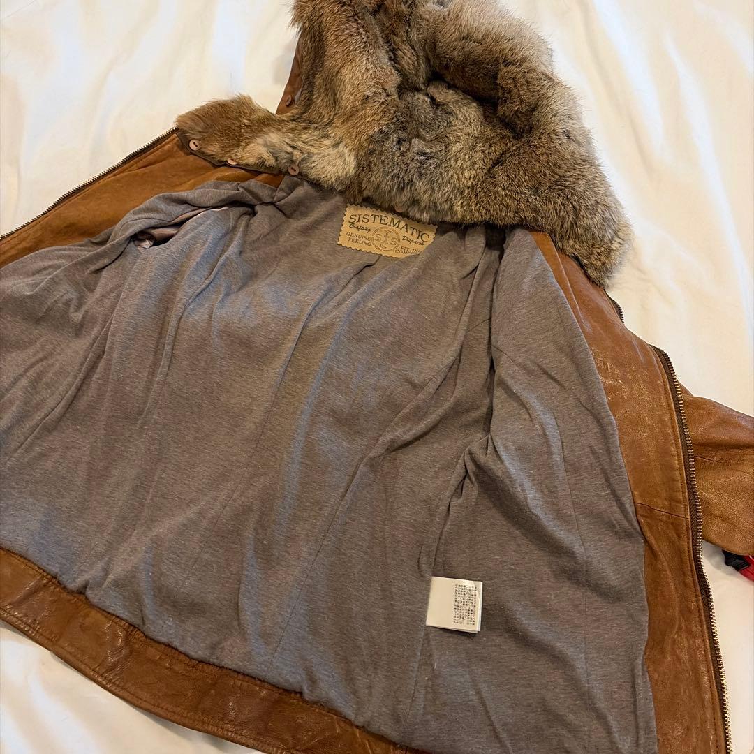 sistematic 羊革 レザージャケット　y2k ダブルジッパー