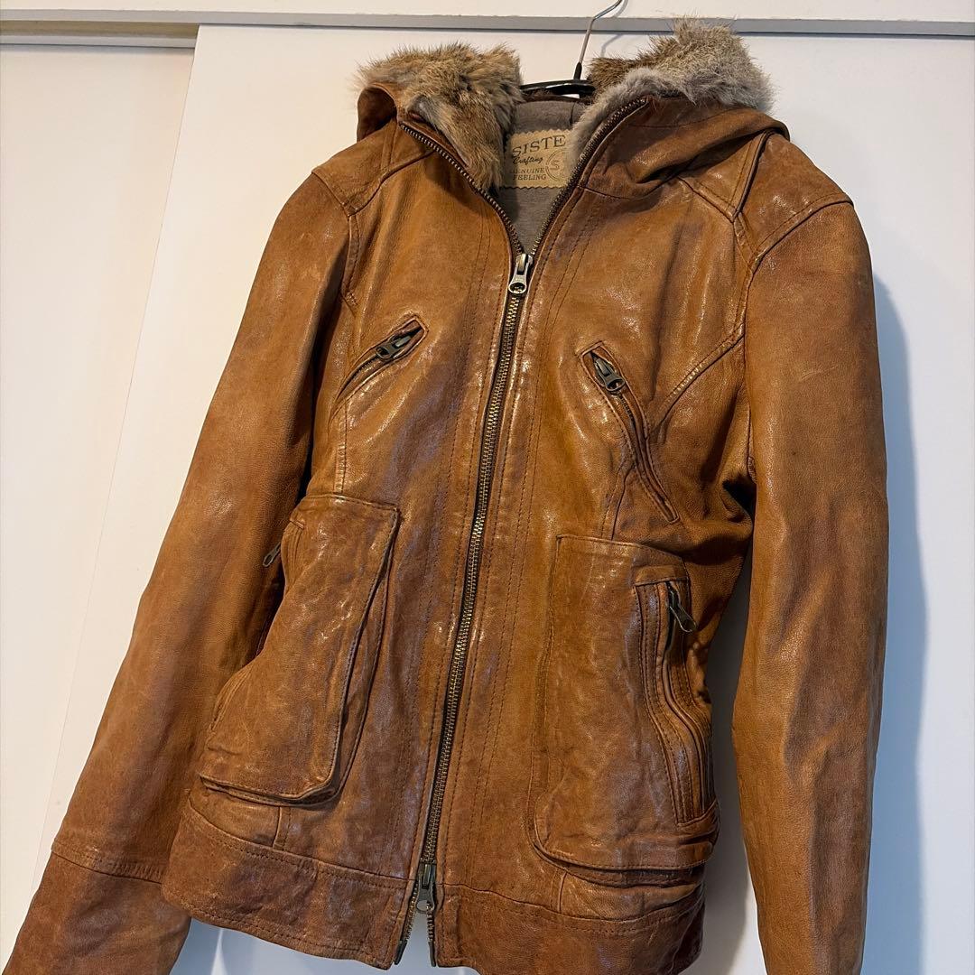 sistematic 羊革 レザージャケット　y2k ダブルジッパー