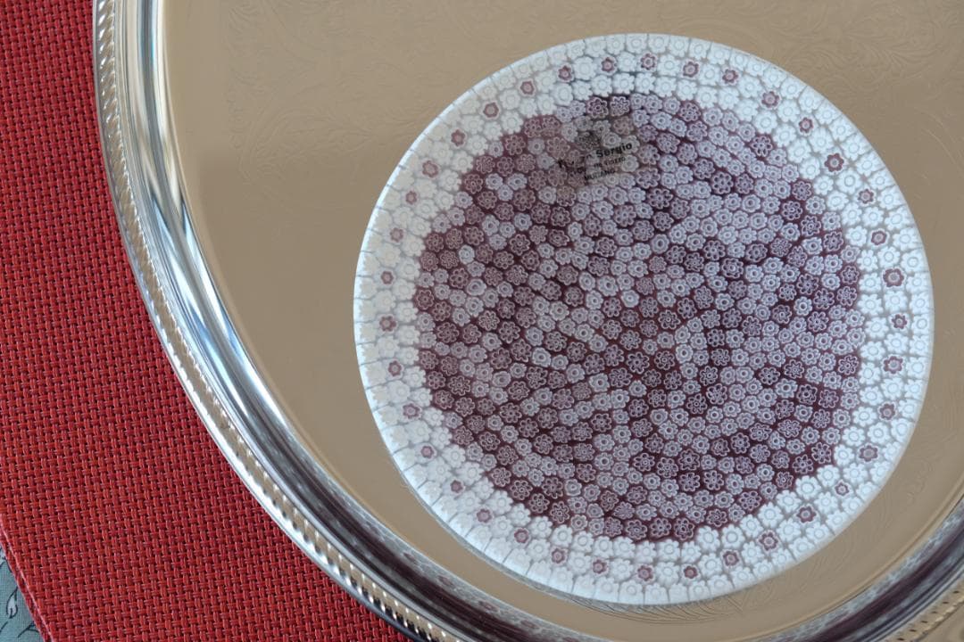 ベネチアンガラス ミルフィオリ プレート エルコーレモレッティ　江波冨士子