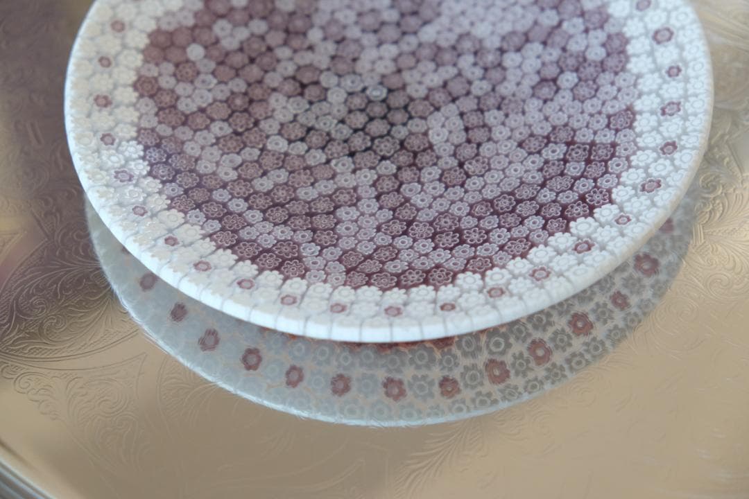 ベネチアンガラス ミルフィオリ プレート エルコーレモレッティ　江波冨士子