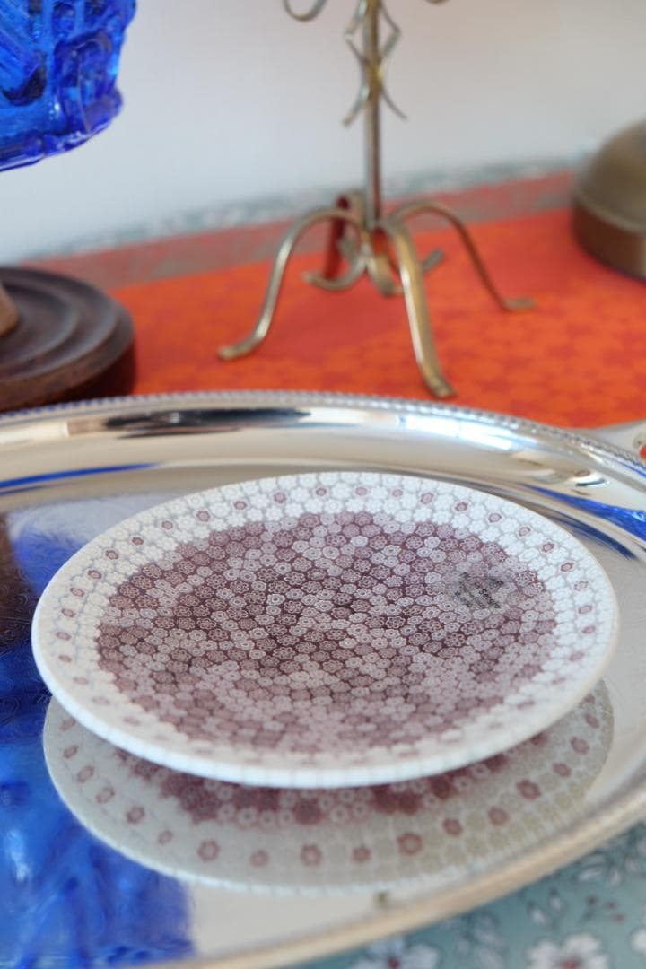 ベネチアンガラス ミルフィオリ プレート エルコーレモレッティ　江波冨士子