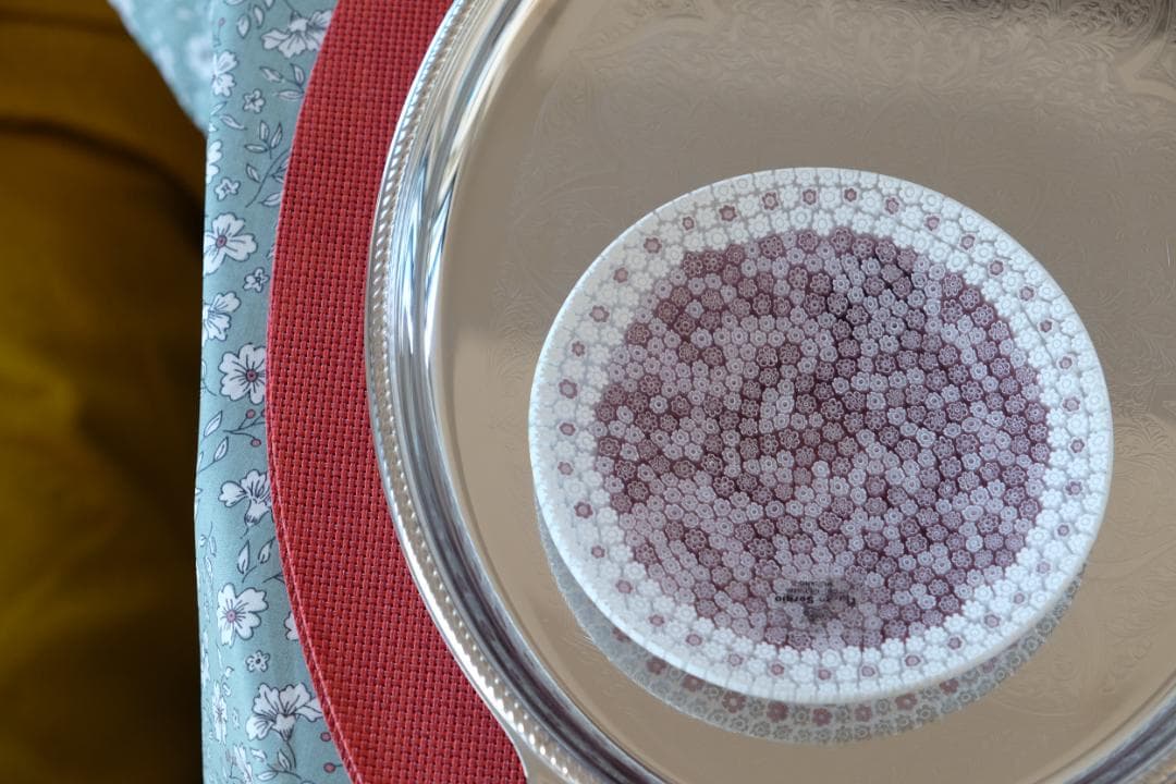 ベネチアンガラス ミルフィオリ プレート エルコーレモレッティ　江波冨士子