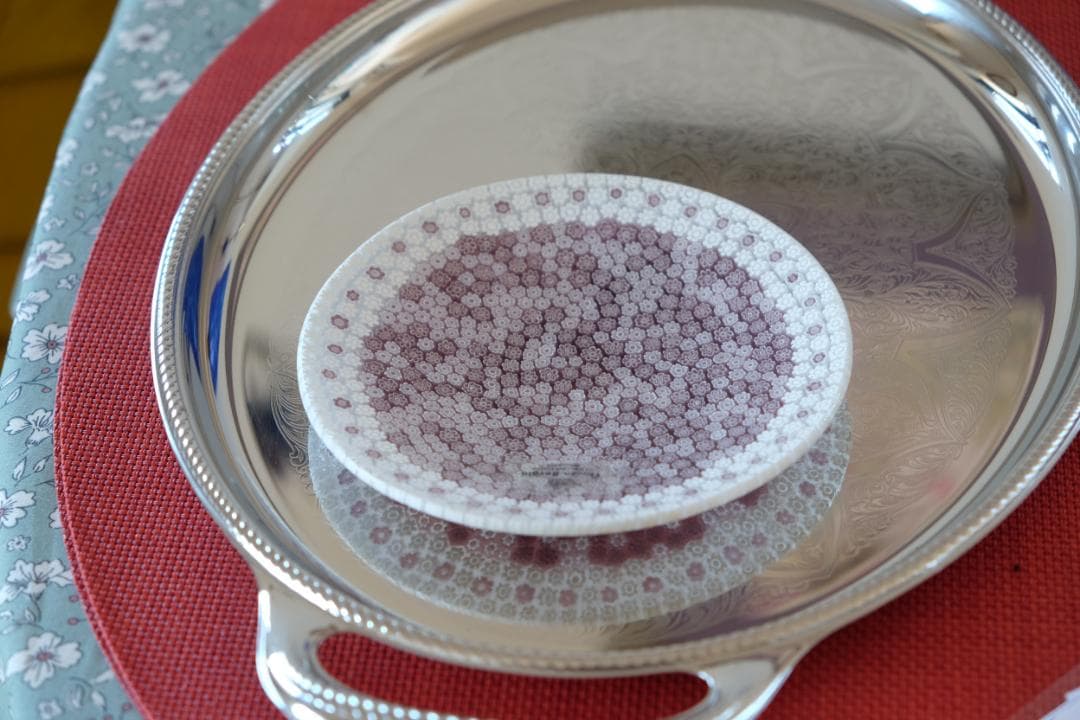 ベネチアンガラス ミルフィオリ プレート エルコーレモレッティ　江波冨士子