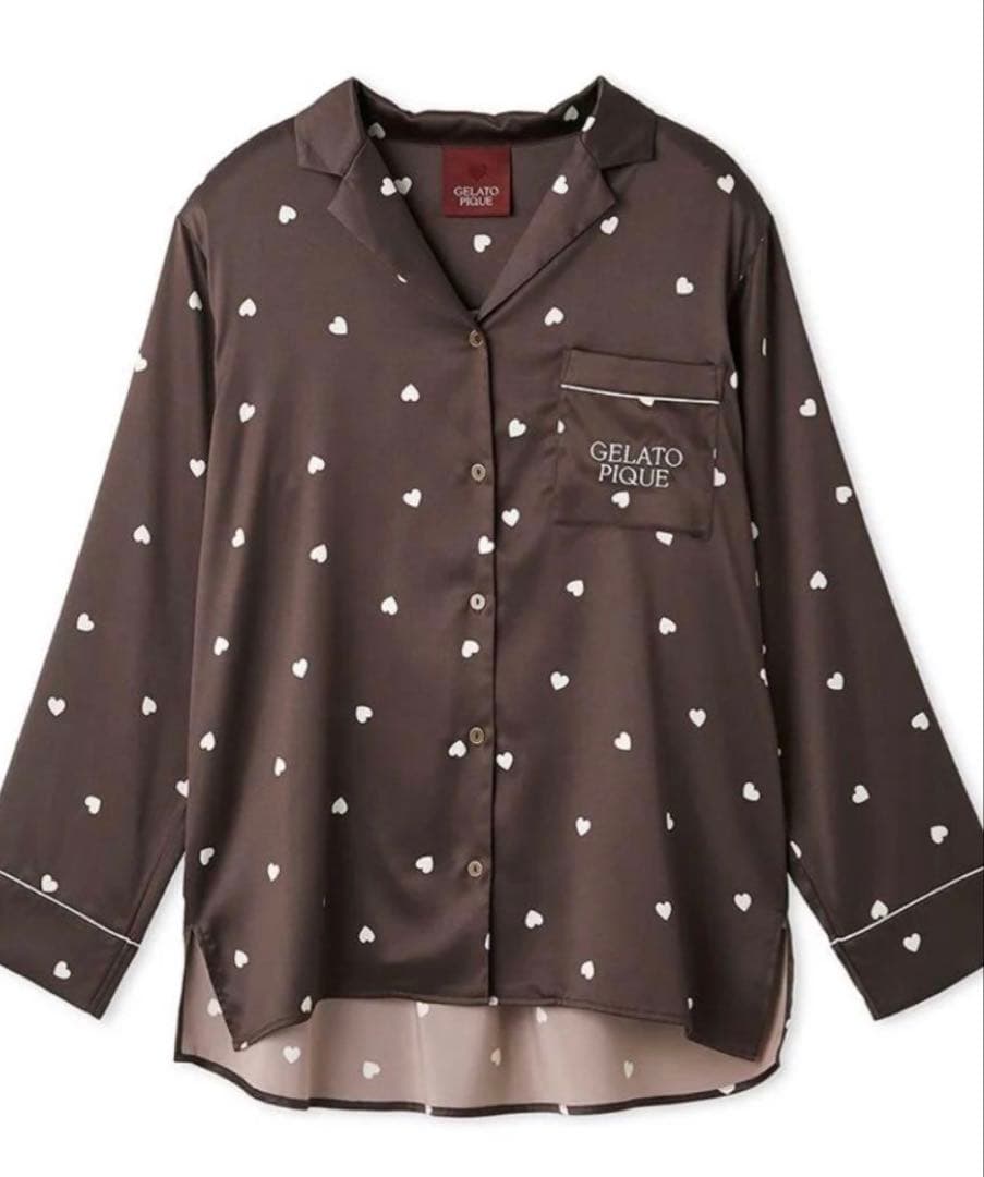 ジェラートピケ 2025年Valentine ハート柄サテンシャツ＆ロングパンツ